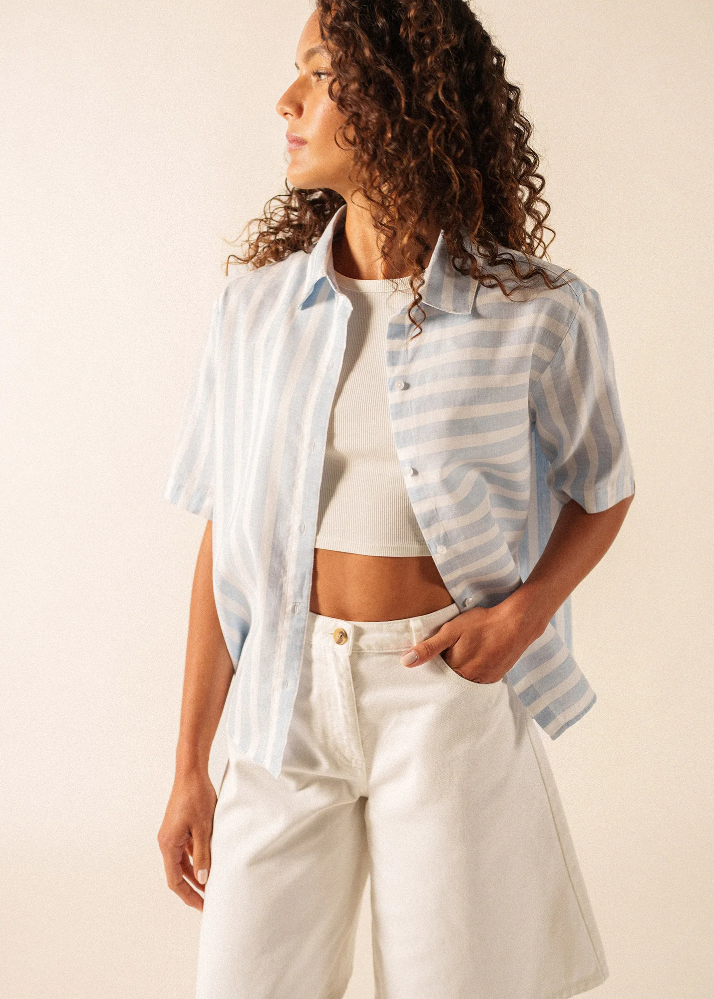 Chemise Alma (BLANC/BLEU) - Image 3