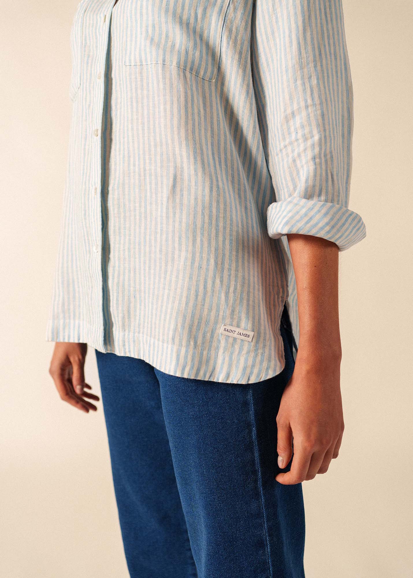 Chemise Charline (BLANC/CIEL) - Image 5