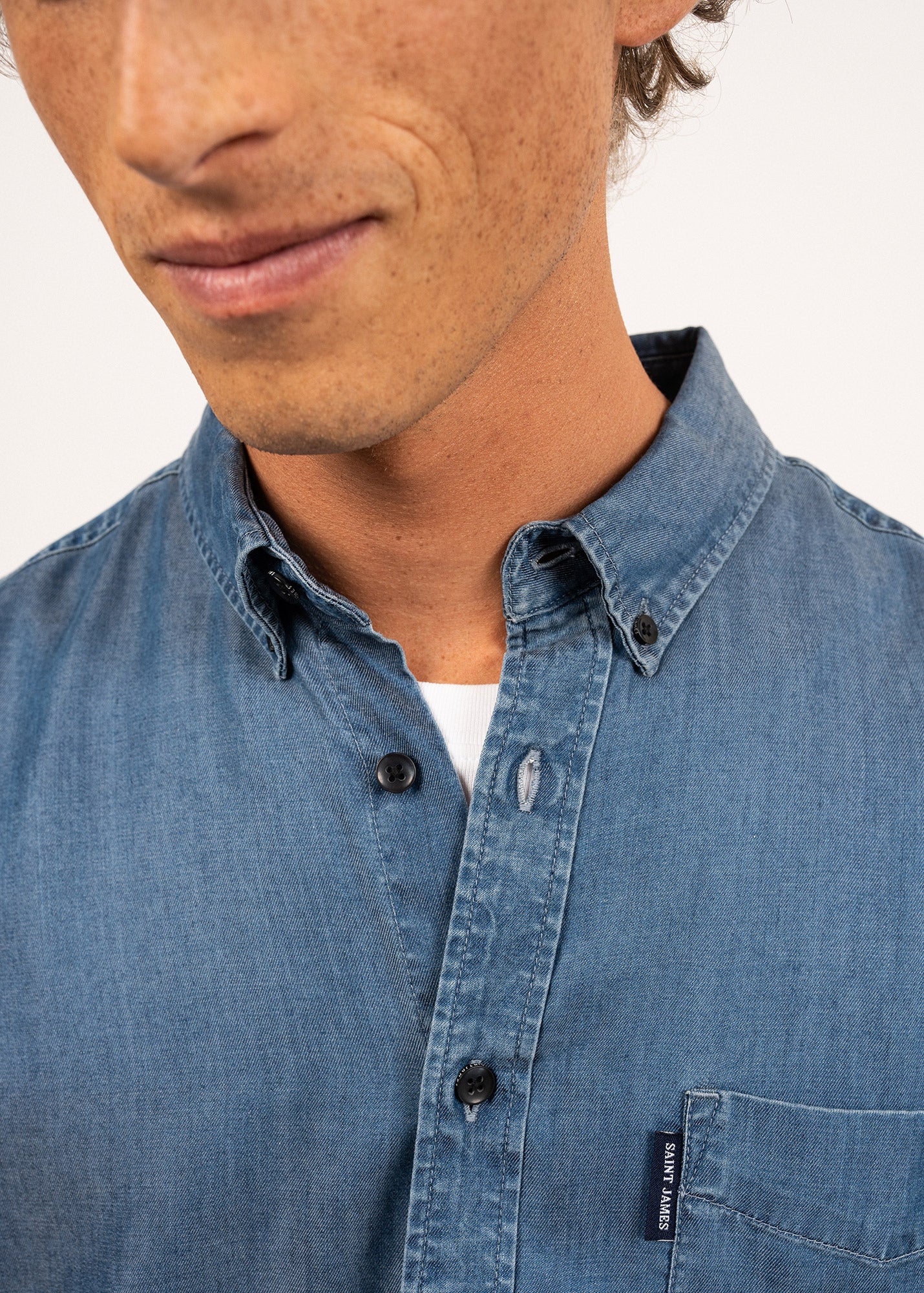 Chemise manches longues Frederic - en chambray (CHAMBRAY) - Image 5