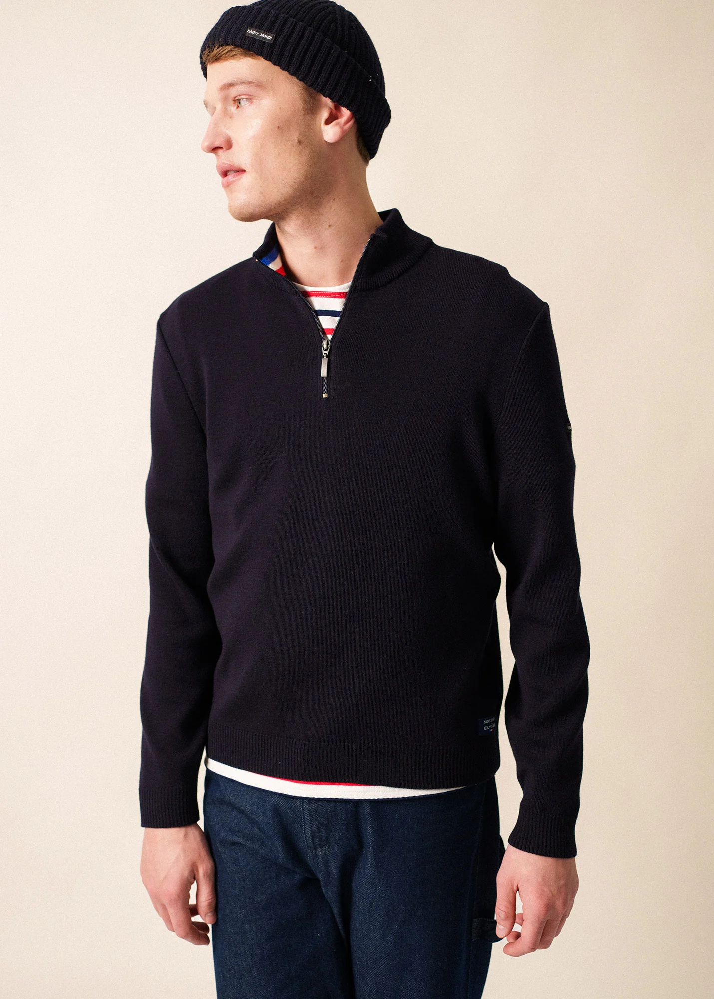 Pull à coudières x l'Elysée (NAVY/MULTICO) - Image 3