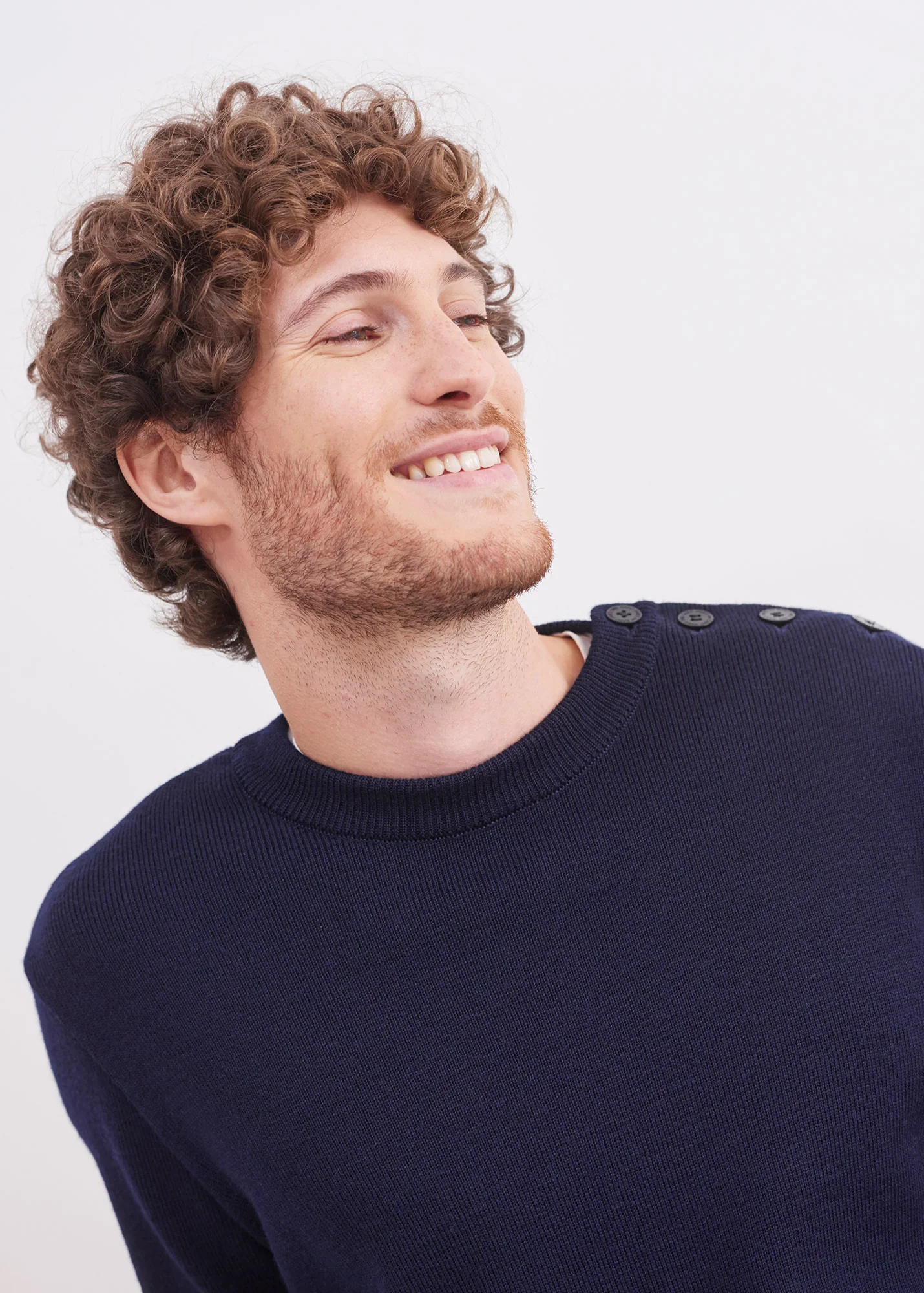 Pull marin uni Marinier - coupe confort (MARINE) - Image 4