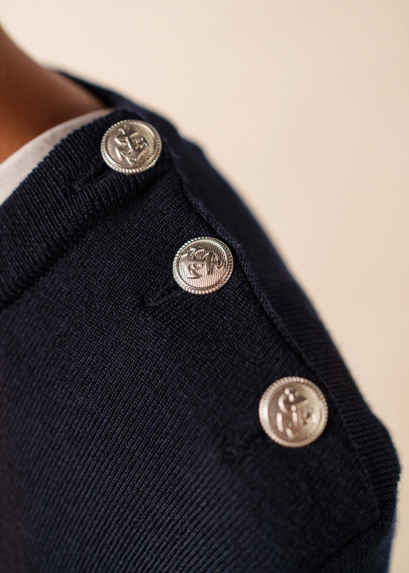 Robe pull longue Marée - rayée, en laine (NAVY/ECUME) - Image 5