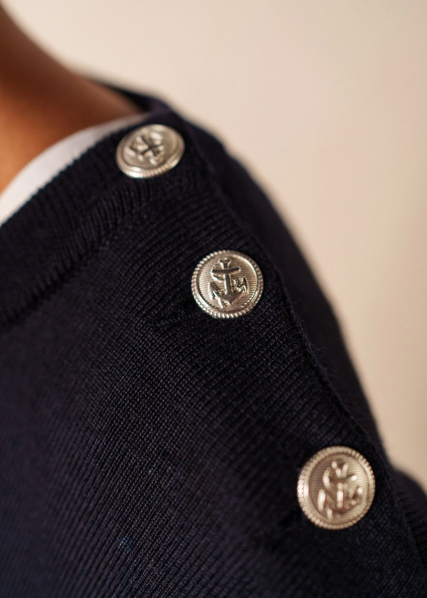 Robe pull longue Marée - unie, en laine (NAVY) - Image 5